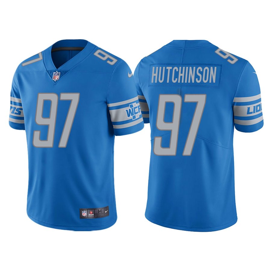 Men's Aidan Hutchinson Detroit Lions 2022 NFL Draft Football Jersey ...