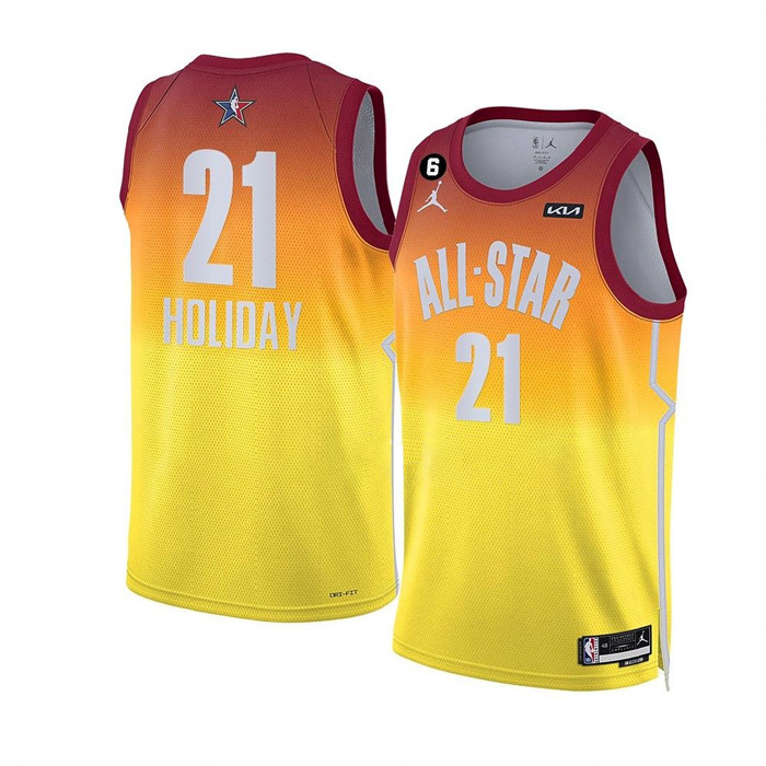 Men's Jrue Holiday 2023 NBA All-Star Gold Stitched Jersey Milwaukee ...
